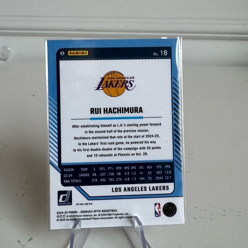 2024 2025 Panini Donruss Optic Prizm Rui Hachimura. Mint condition - Picture 2 of 2